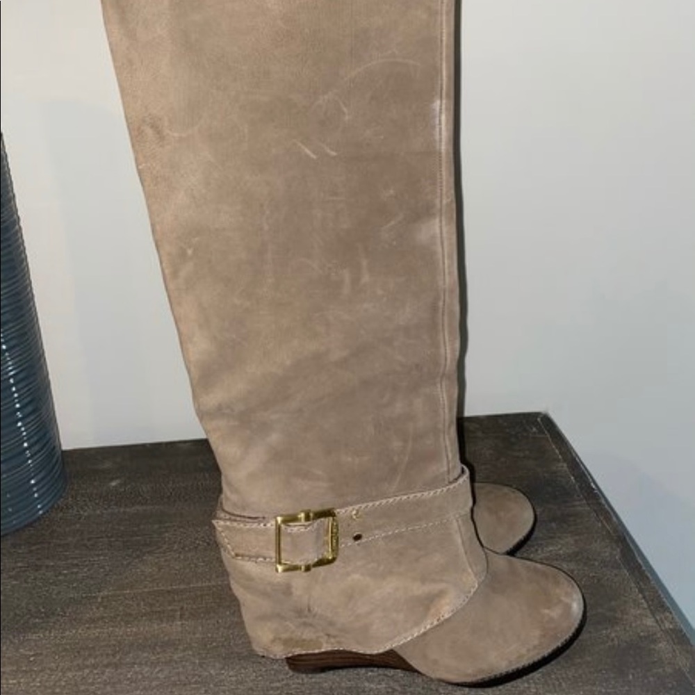 Vince camuto leather boot wedges